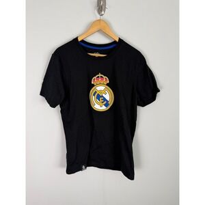 Real Madrid Club De Futbol Short Sleeve‎ T-Shirt Men's L Black graphic Print